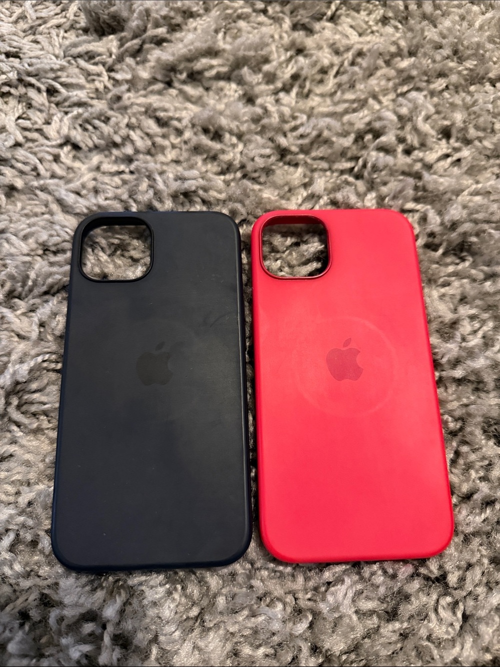 Apple Silicone iPhone 13 Cases - Black and Red
